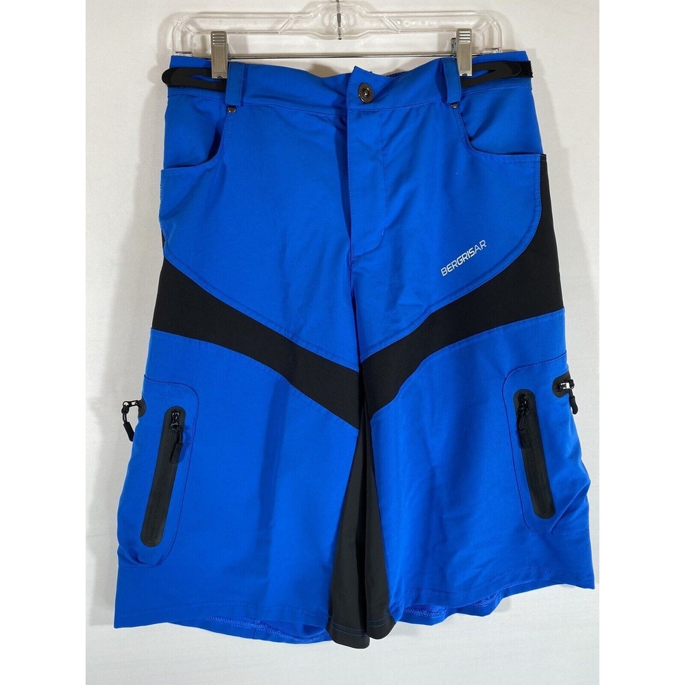 Bergrisar MTB Bike Shorts Mens XL Blue Black Gorpcore Athleisure Cycling